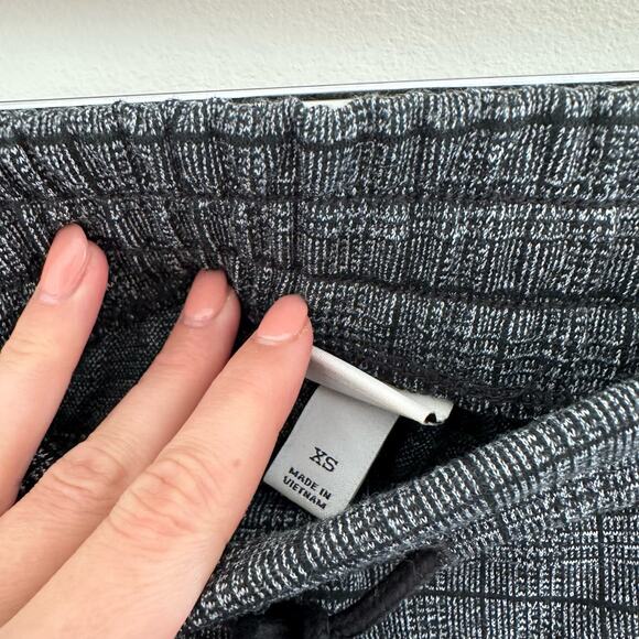 A New Day Drawstring Waist Check Print Straight Leg Pants Gray Black XS - Picture 8 of 11